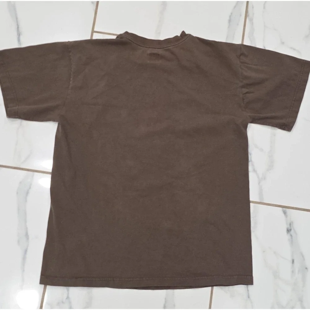 Adidas Originals Trefoil Brown Graphic T Shirt Men's Medium Distressed Logo Y2K